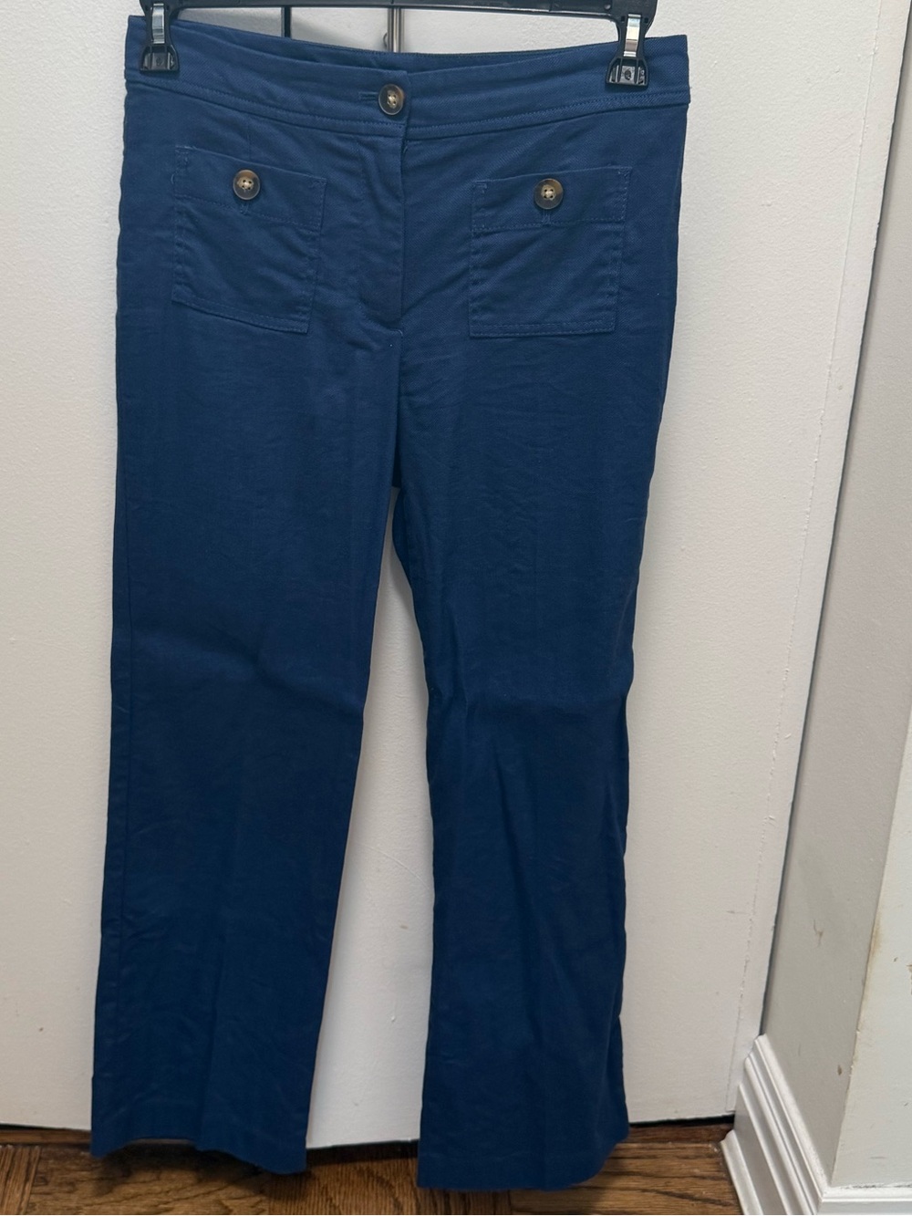 Ann Taylor Patch Pocket Linen Blend Boot Pant, 4P